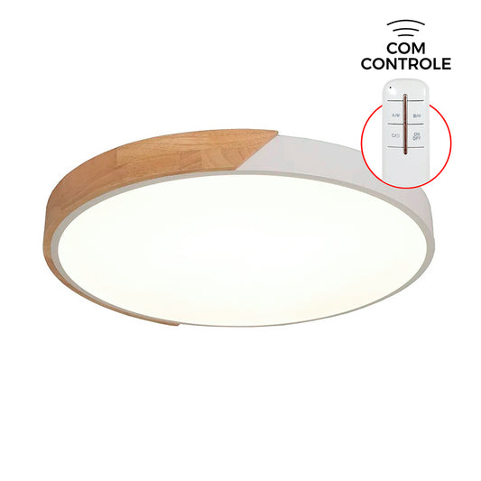 Lustre de Teto boreal Branca Redondo 3 Cores com Controle