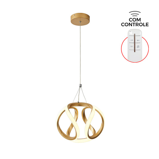 Lustre Ondulado LED 35W Dourado 3 Cores