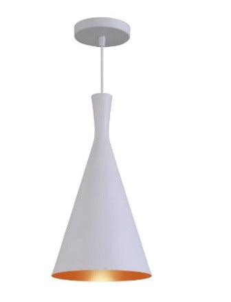 Pendente Dixon Funil Branco Com Cobre